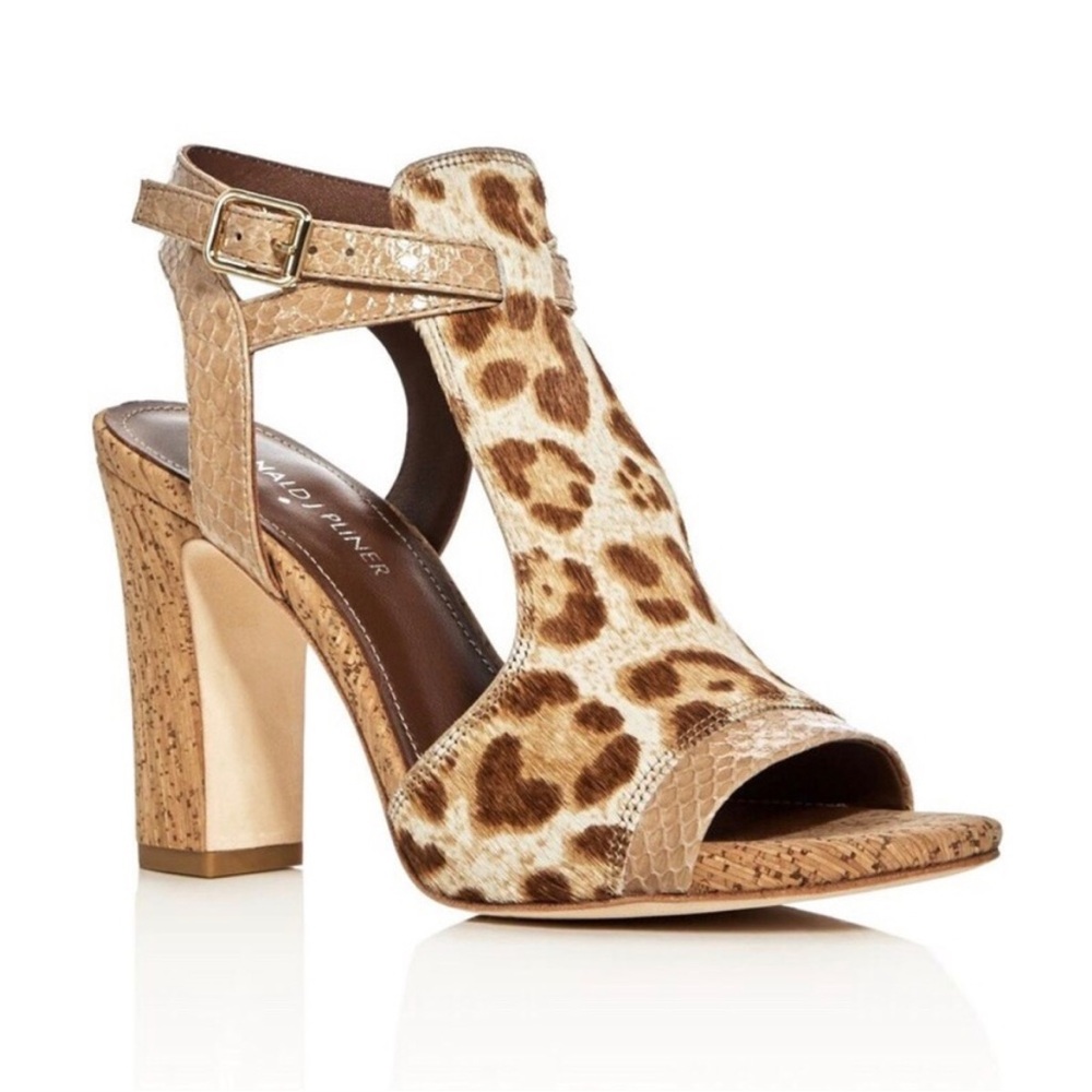 DONALD J PLINER Calf Hair Animal Print Heels Sz 7.5